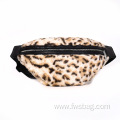 Girls Winter Bag Women Leopard Grain Fuzzy Waist Pack Simple Tassel Bum Belt Faux Furry Chest Bags Adjustable Fanny Pack